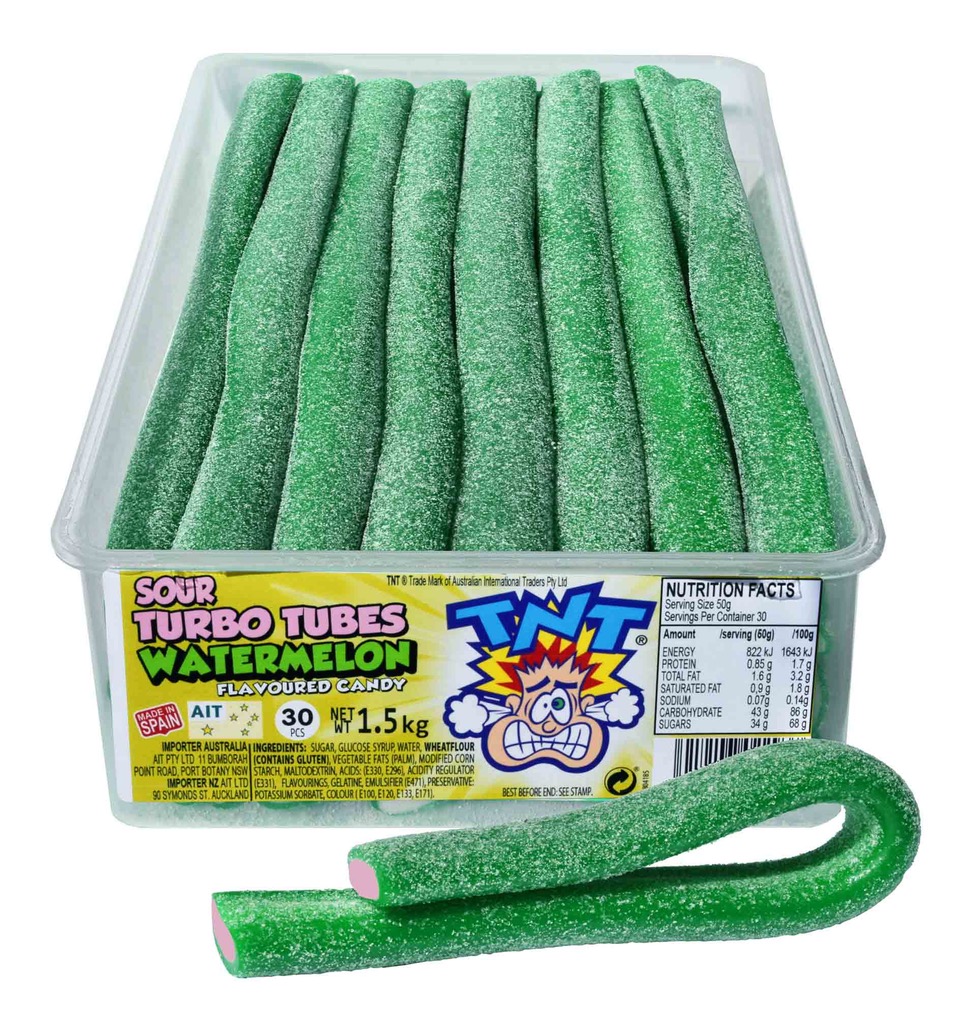 TNT Sour Watermelon Turbo Tubes Candy Bar Sydney